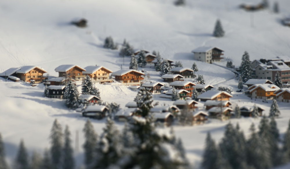 Adelboden chalets in winter