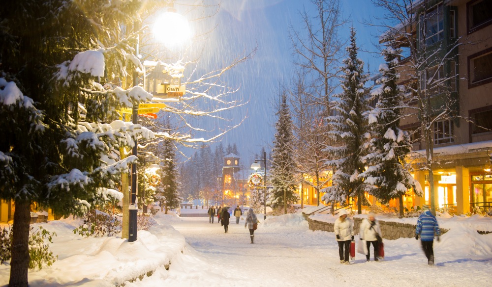 Whistler village during winter